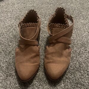 Qupid Tan Suede Heels